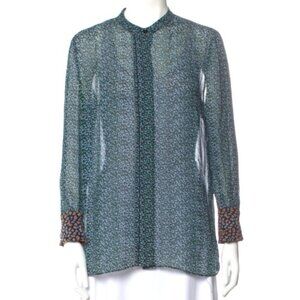 Proenza Schouler Silk Animal Print Button-Up Top